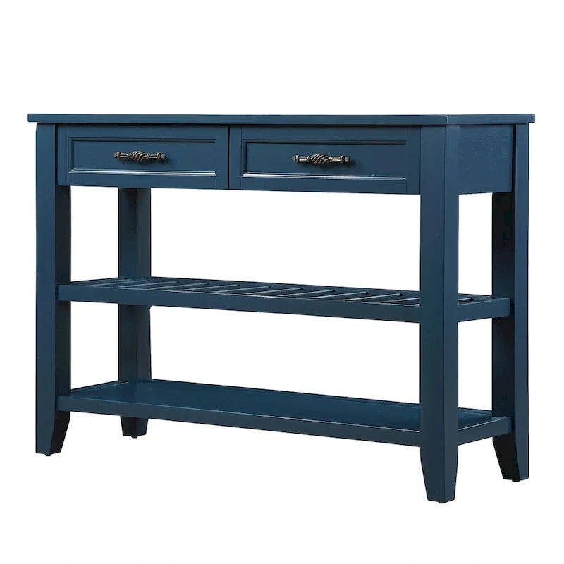 Table console de 42 po avec tiroirs et étagères à niveaux