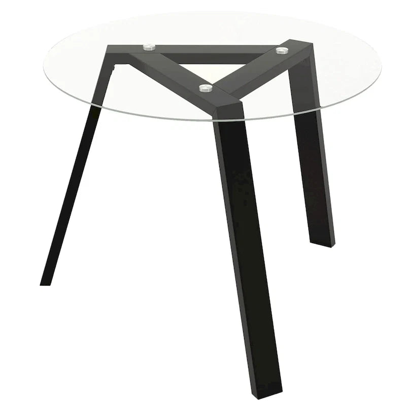 Table de salle à manger ronde en verre Costway 36" pour 4 personnes avec plateau en verre trempé - Voir détails