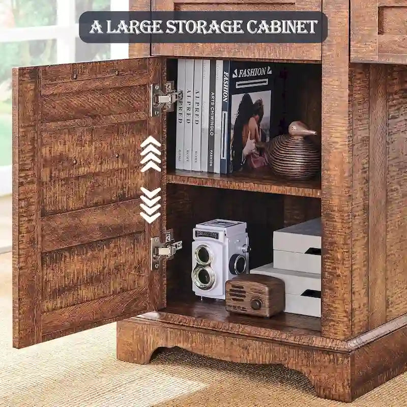 Bureau d'angle exécutif en forme de L 60 Farmhouse, bureau d'angle en bois, bureau d'ordinateur