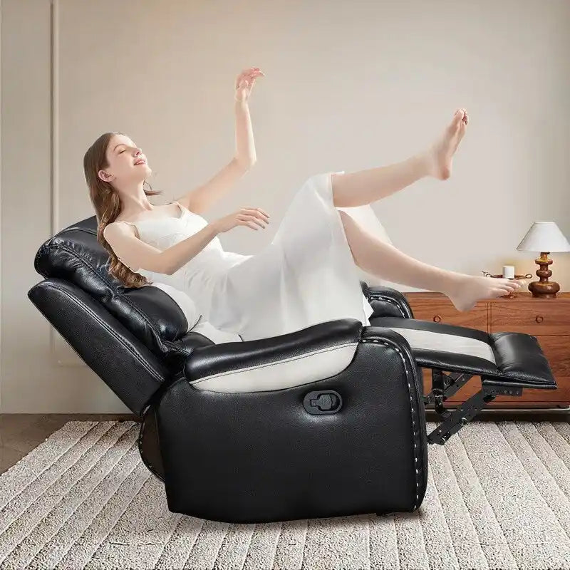 Grand fauteuil inclinable en similicuir de style américain pour salon