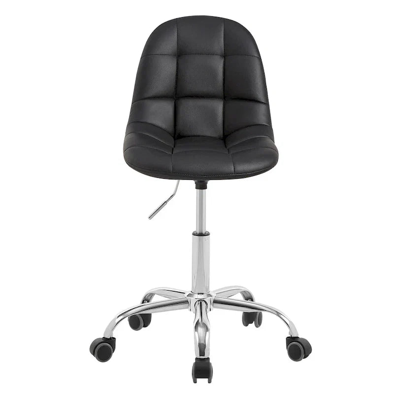 Chaise de bureau à domicile sans accoudoirs Javlergo, chaise de bureau d'ordinateur réglable en hauteur avec roulettes