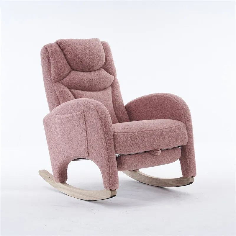 Fauteuil à bascule de puériculture ergonomique en tissu avec repose-pieds réglable