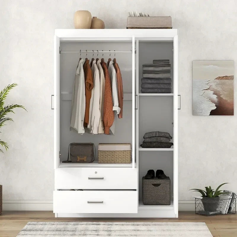 Armoire 3 portes avec 2 tiroirs