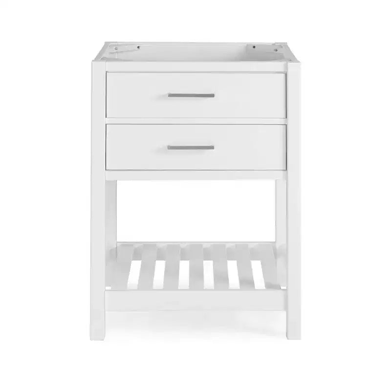 24" Harrison Vanity Cabinet White - Alaterre Furniture: Hardwood Bathroom Storage Stand with Shelf