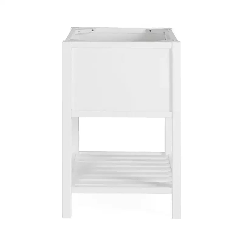Meuble-lavabo de salle de bain en bois massif de 24 po avec étagère, blanc
