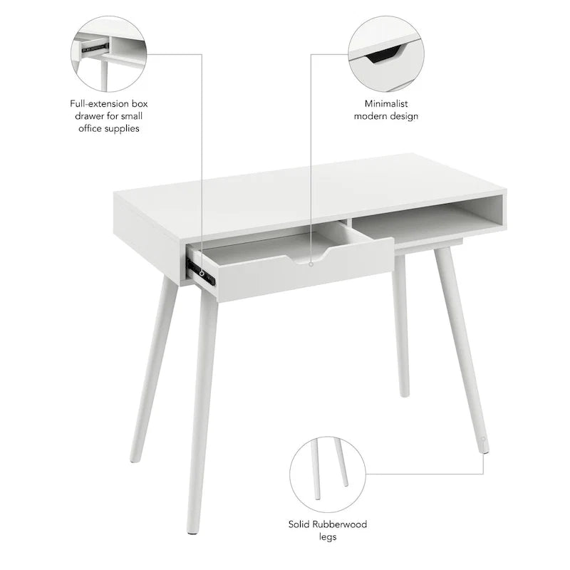 Bush Furniture Nora Bureau d'ordinateur 40W avec rangement