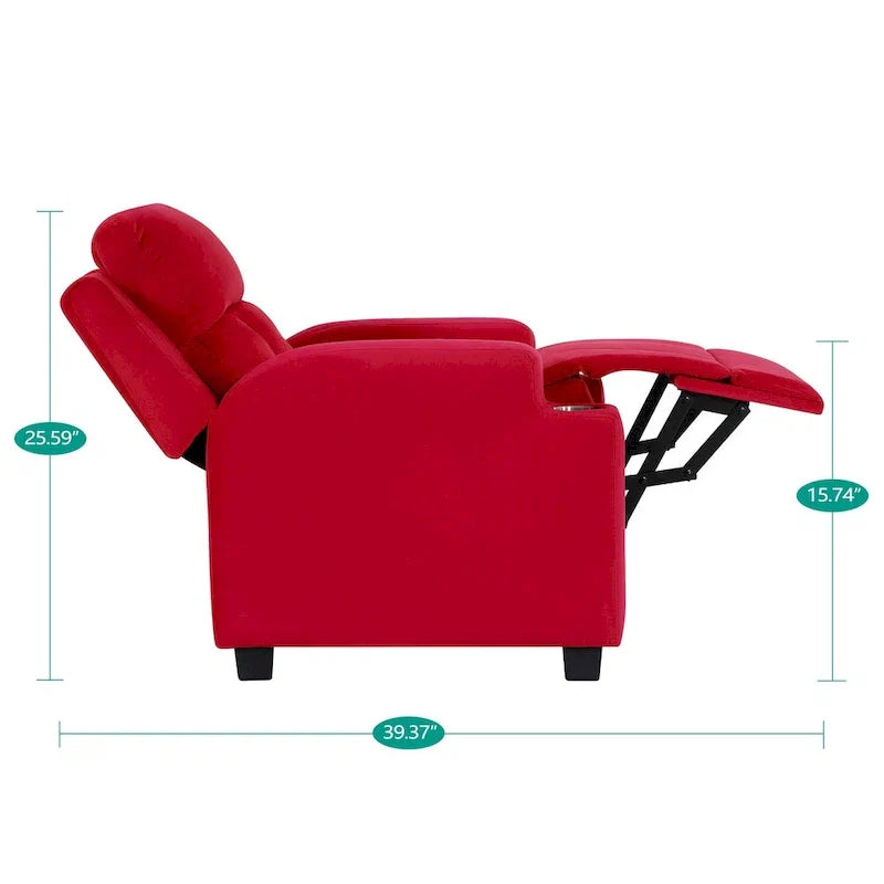 Fauteuil inclinable de luxe pour enfants avec repose-pieds, appuie-tête et 2 porte-gobelets, en microfibre, pour les enfants de 3 ans et plus