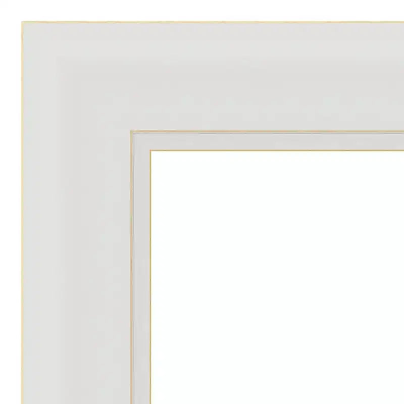 Miroir mural étroit de 22" x 28", cadre blanc cassé, style moderne