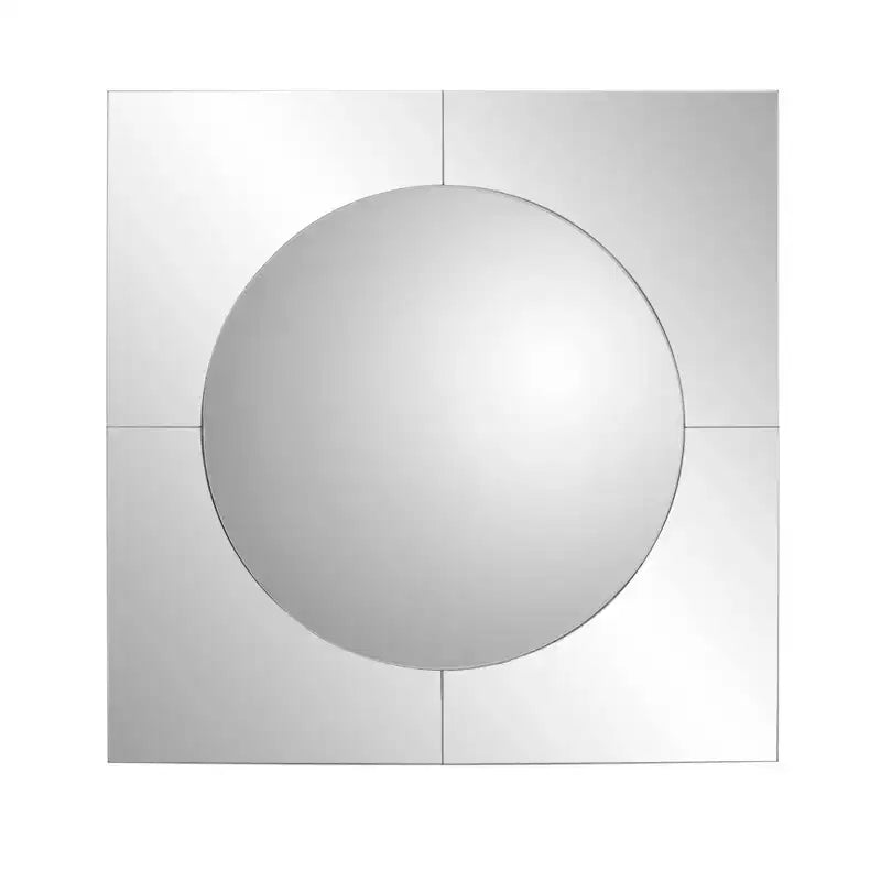 Howard Elliott 27.75"x27.75" Marden Frameless Convex Accent Mirror: Modern Decor, Wall Mount, Glass Material