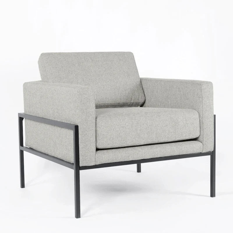Fauteuil club moderne HomePop rembourré avec cadre en métal