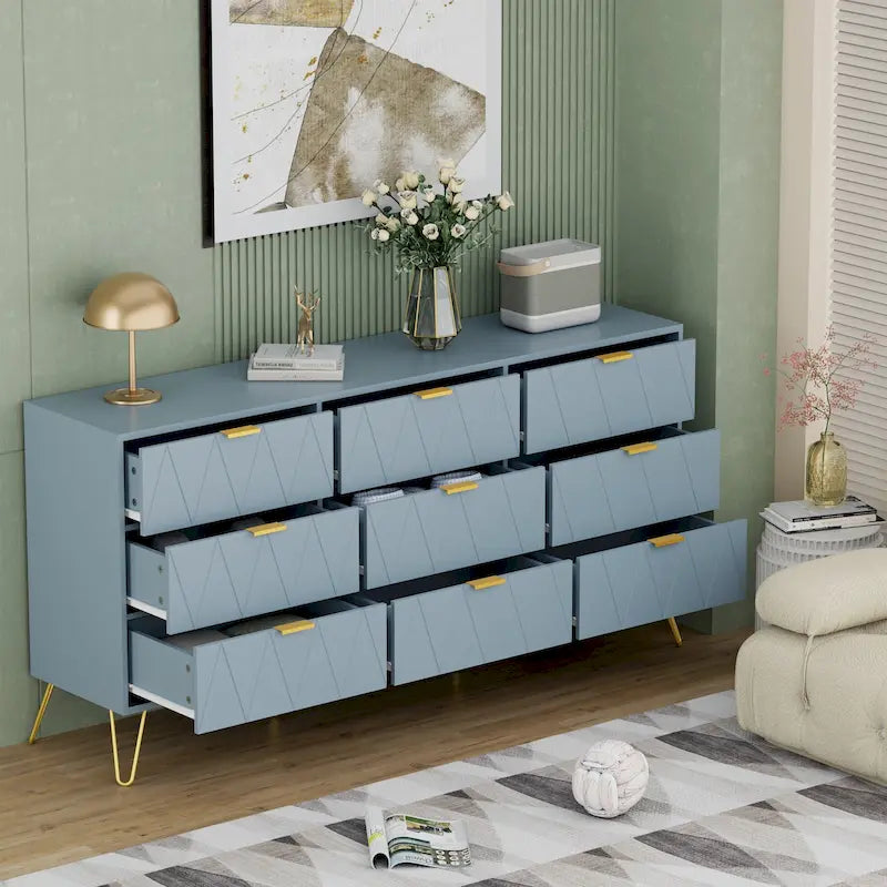 Commode de rangement à 9 tiroirs, tour de rangement, organisateur de chambre à coucher