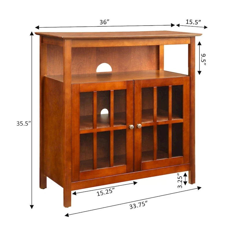 Meuble TV Big Sur Highboy de 40 pouces avec rangements, par Convenience Concepts