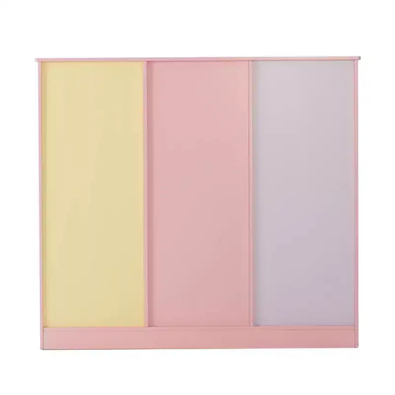 Étagère à Livres Réglable 3x3 pour Enfants avec Porte, Imprimé Jardin Rose, 9 Compartiments