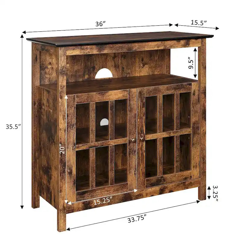 Meuble TV Big Sur Highboy de 40 pouces avec rangements, par Convenience Concepts