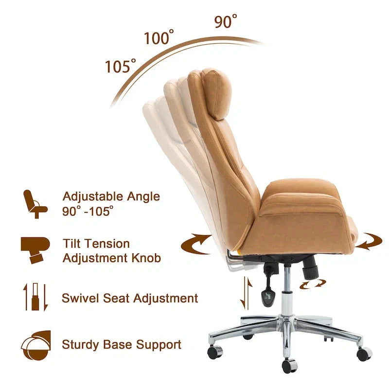 Chaise de bureau en similicuir - Pivotante - Plusieurs coloris