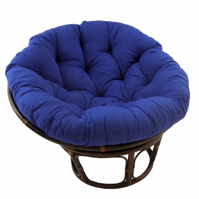 Fauteuil Papasan en rotin de 42 pouces avec coussin en sergé