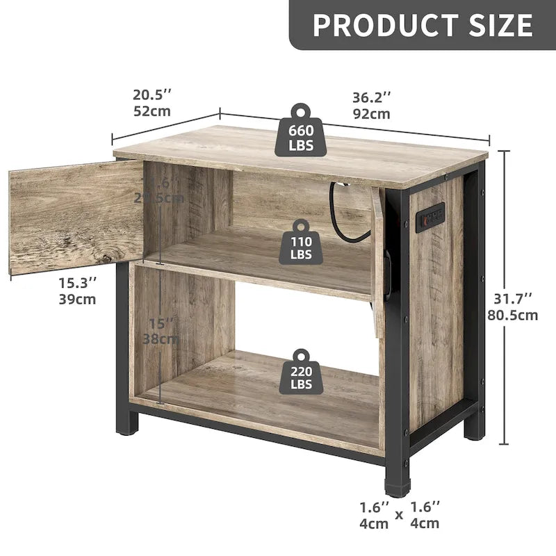 Meuble de support pour aquarium de 150-190 litres avec prises de courant