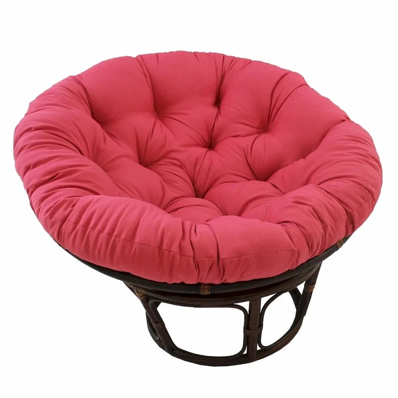 Fauteuil Papasan en rotin de 42 pouces avec coussin en sergé