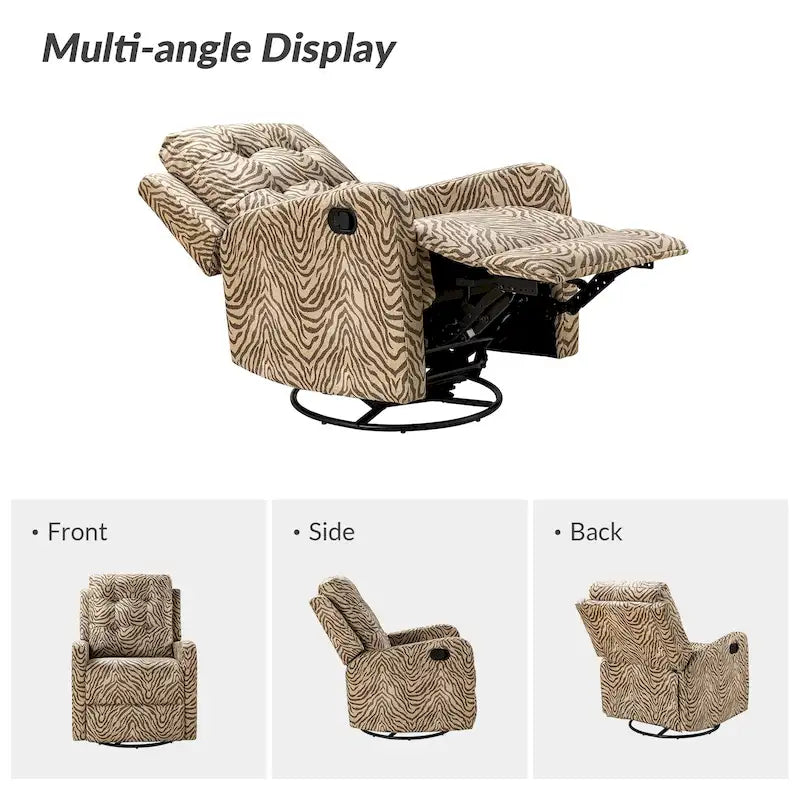 Fauteuil inclinable pivotant manuel Arlette Contemporary Floral avec dossier capitonné