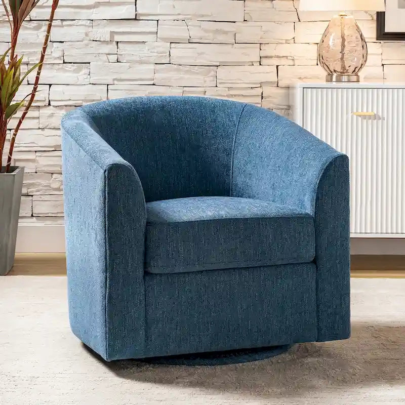 Fauteuil Cuenca moderne en tissu avec piètement pivotant