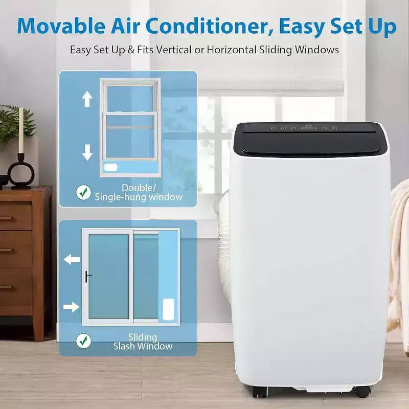 Climatiseur portable 12 000 BTU pour 51 m² – Unité de climatisation 3 en 1 avec modes Refroidissement/Déshumidificateur/Ventilateur