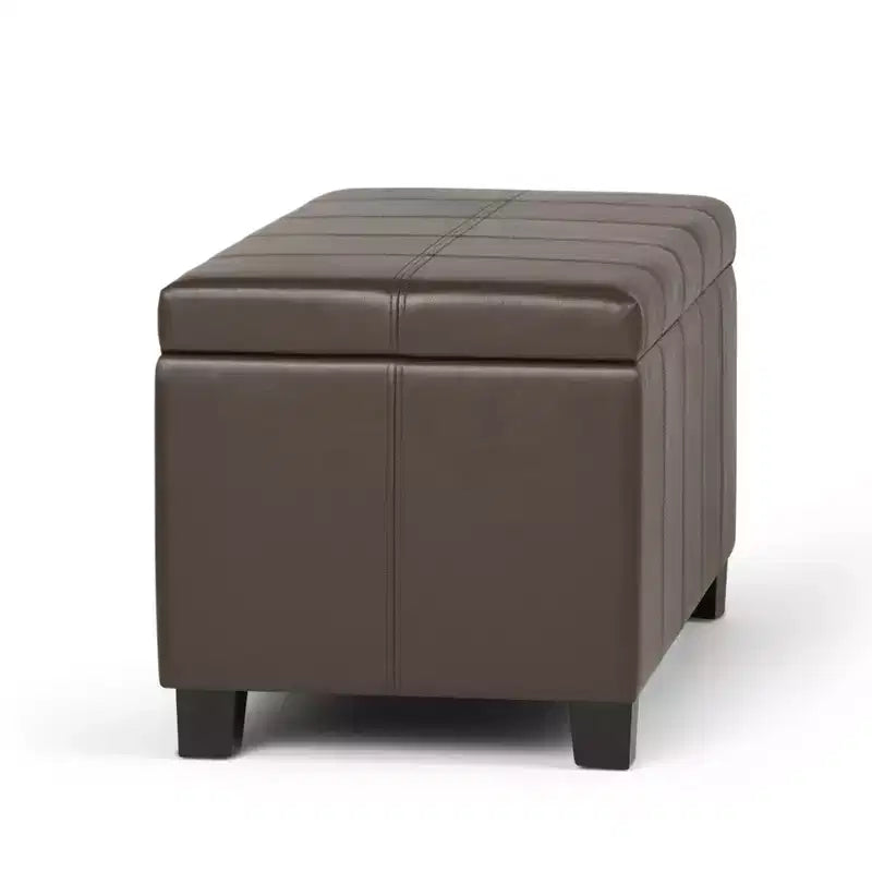 Banc de rangement rectangulaire de 91 cm avec siège rembourré large, banc de bout de lit avec cadre en bois, repose-pieds ottoman pour salon