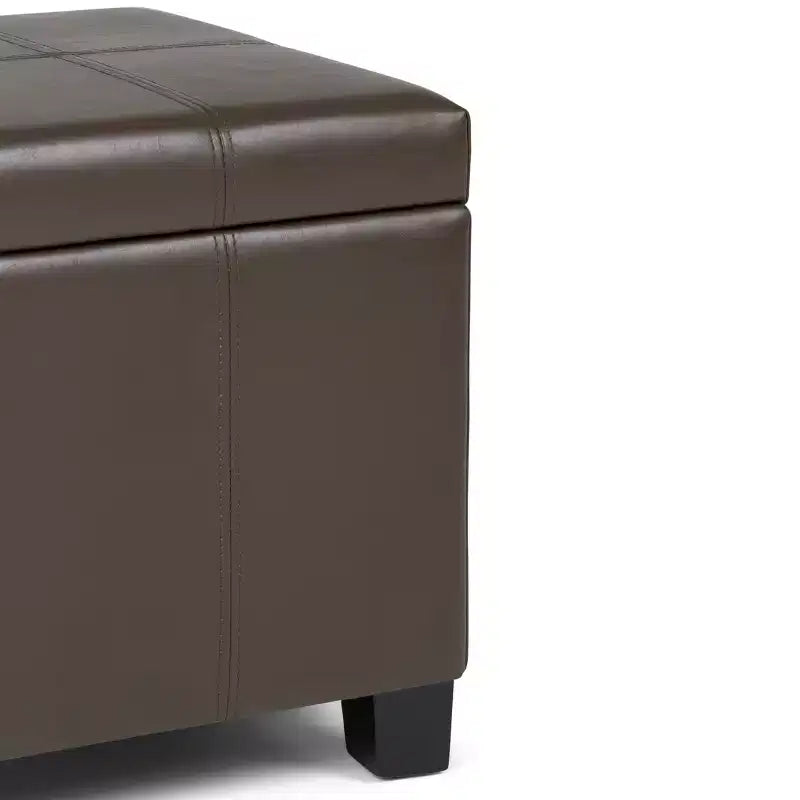 Banc de rangement rectangulaire de 91 cm avec siège rembourré large, banc de bout de lit avec cadre en bois, repose-pieds ottoman pour salon
