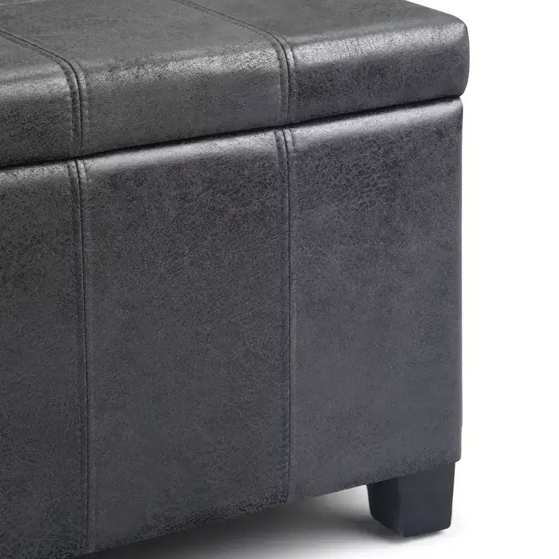 Banc de rangement rectangulaire de 91 cm avec siège rembourré large, banc de bout de lit avec cadre en bois, repose-pieds ottoman pour salon