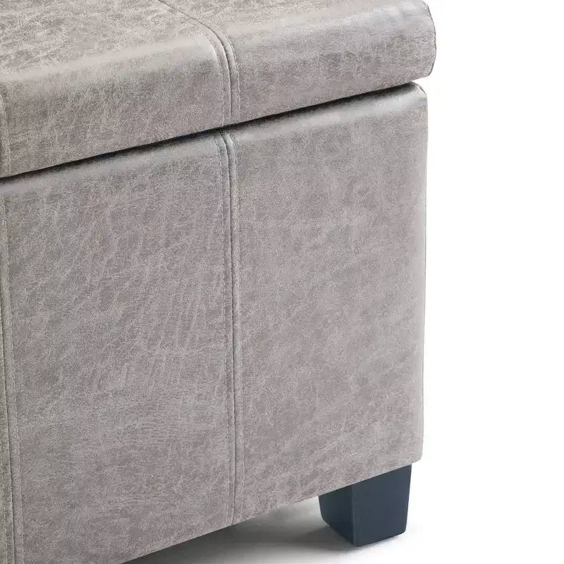 Banc de rangement rectangulaire de 91 cm avec siège rembourré large, banc de bout de lit avec cadre en bois, repose-pieds ottoman pour salon