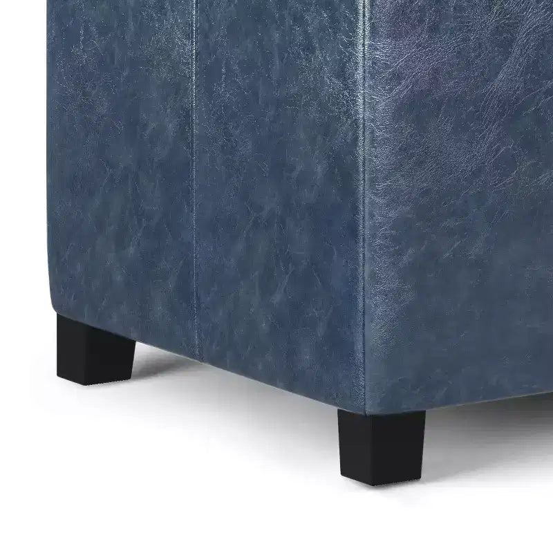 Banc de rangement rectangulaire de 91 cm avec siège rembourré large, banc de bout de lit avec cadre en bois, repose-pieds ottoman pour salon