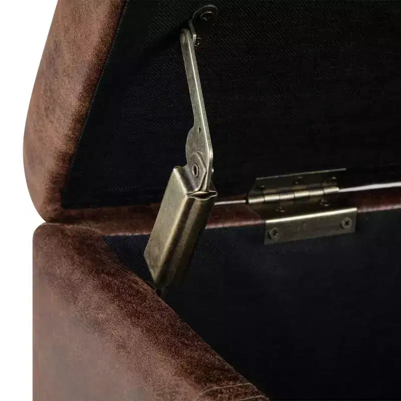 Banc de rangement rectangulaire de 91 cm avec siège rembourré large, banc de bout de lit avec cadre en bois, repose-pieds ottoman pour salon