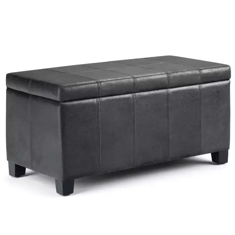 Okak 36IN Rectangular Storage Ottoman with Wdie Padding Seat, End Of Bed Bench with Wooden Frame, Ottoman Foot Rest for Living Room