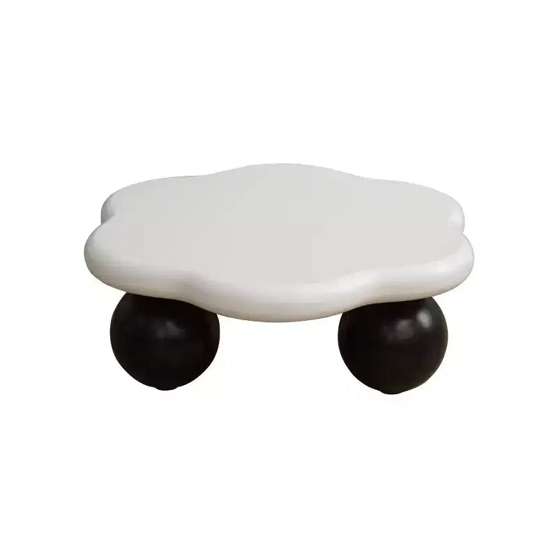 Table basse de 89 cm en forme de nuage avec pieds sphériques, table d'appoint minimaliste
