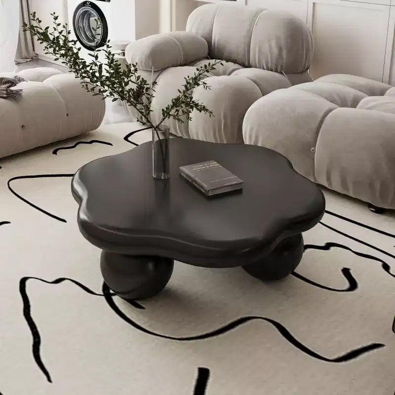 35 Modern Cloud-Shaped Coffee Table, Minimalist Coffee Table with Spherical Legs, Small Accent Table for Living Room or Apartment-Panipeachy