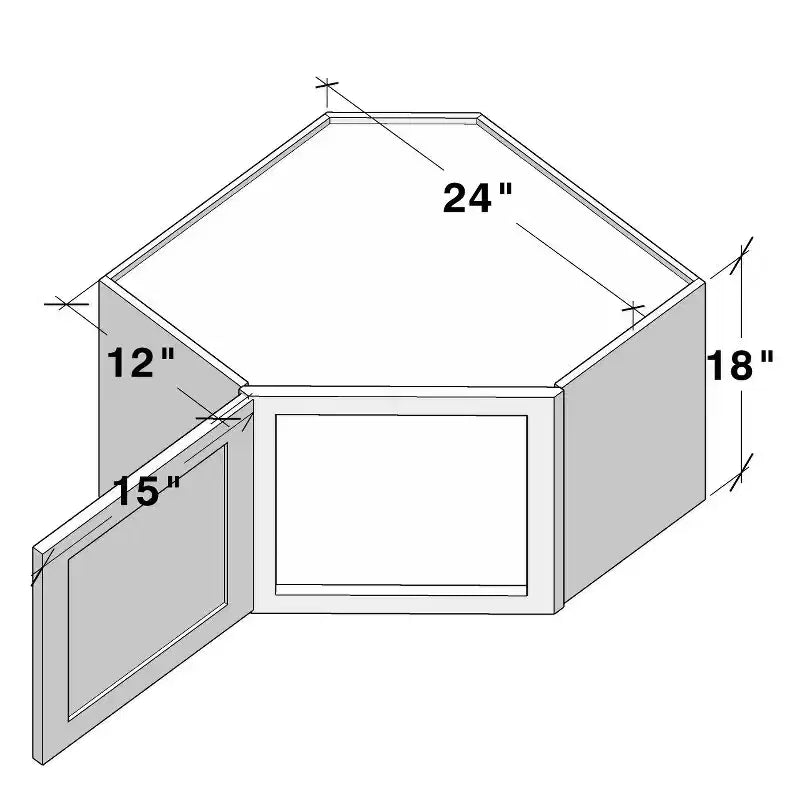 Meuble bas de cuisine Shaker 24"L x 18"H x 12"P, cadre en bois massif, fermeture en douceur, PRÊT À MONTER, Gris colombe