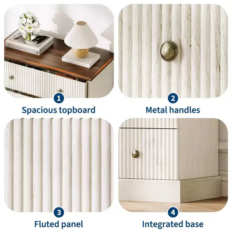 Commode haute à 5 tiroirs pour chambre à coucher, commode verticale cannelée, commode de rangement en bois avec poignées, commode peu encombrante pour appartement ou chambre d'amis