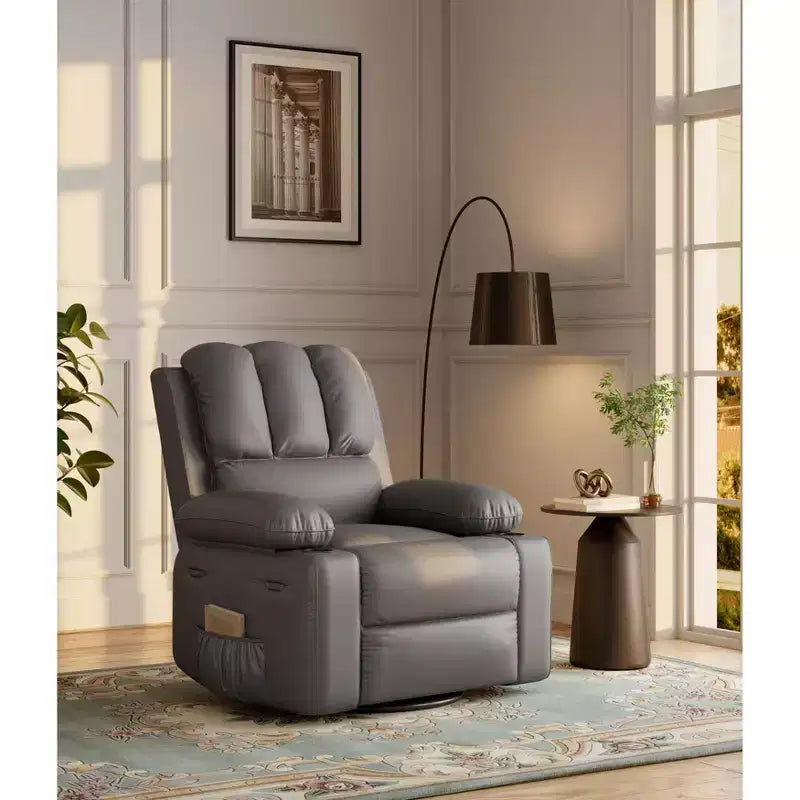 Fauteuils inclinables classiques en cuir, élégants et manuels, sièges de cinéma maison avec support lombaire et accoudoirs, fauteuils confortables pour le salon