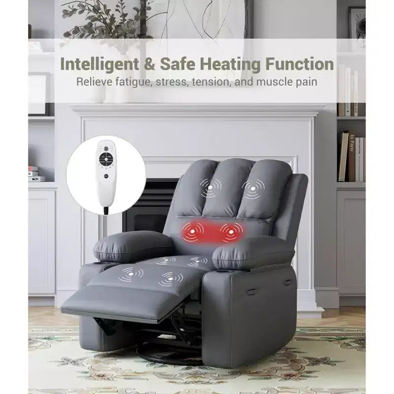 Fauteuils inclinables classiques en cuir, élégants et manuels, sièges de cinéma maison avec support lombaire et accoudoirs, fauteuils confortables pour le salon