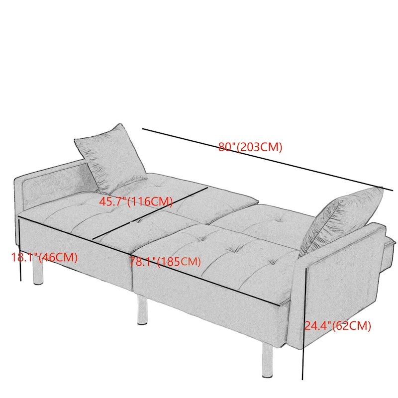 80 Canapé-lit futon convertible