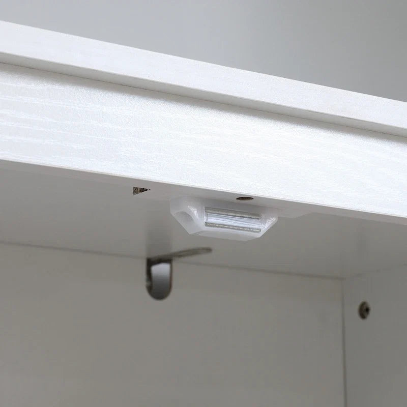 HOMCOM Grand garde-manger de cuisine autoportant de 183 cm, organisateur de rangement à 4 portes avec 4 niveaux et étagères réglables, blanc
