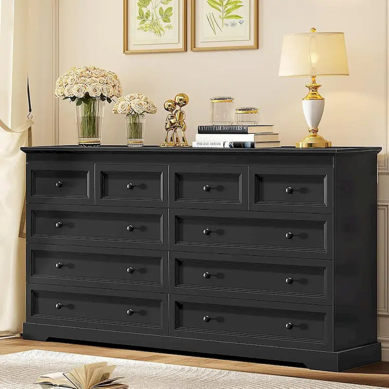 Commode à 10 tiroirs, grande commode à 55 tiroirs en bois et chiffonnier