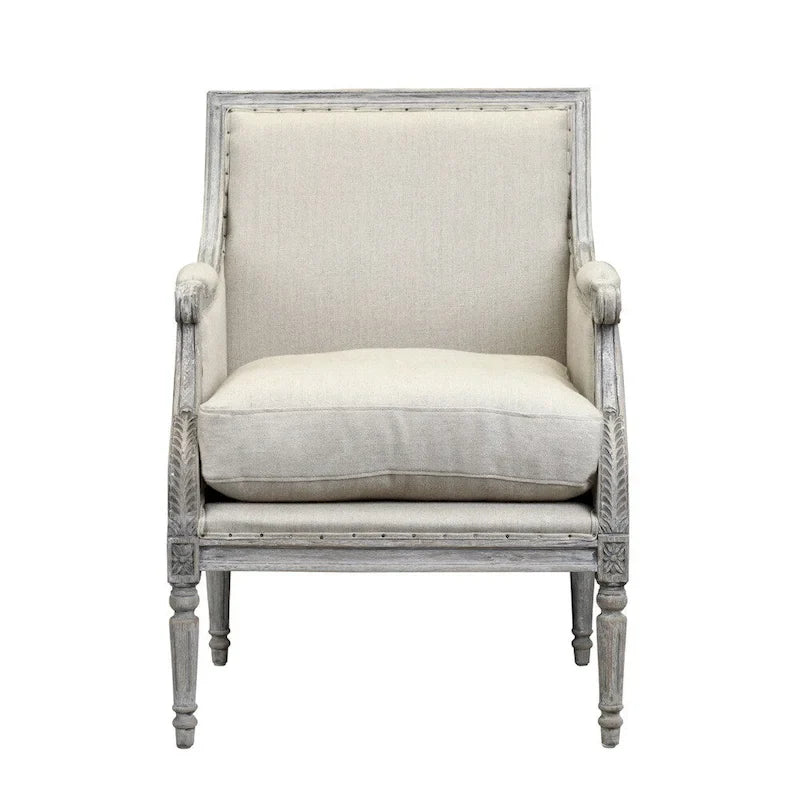 Fauteuil en bois blanc cassé Burnham Home Designs, collection Prentice