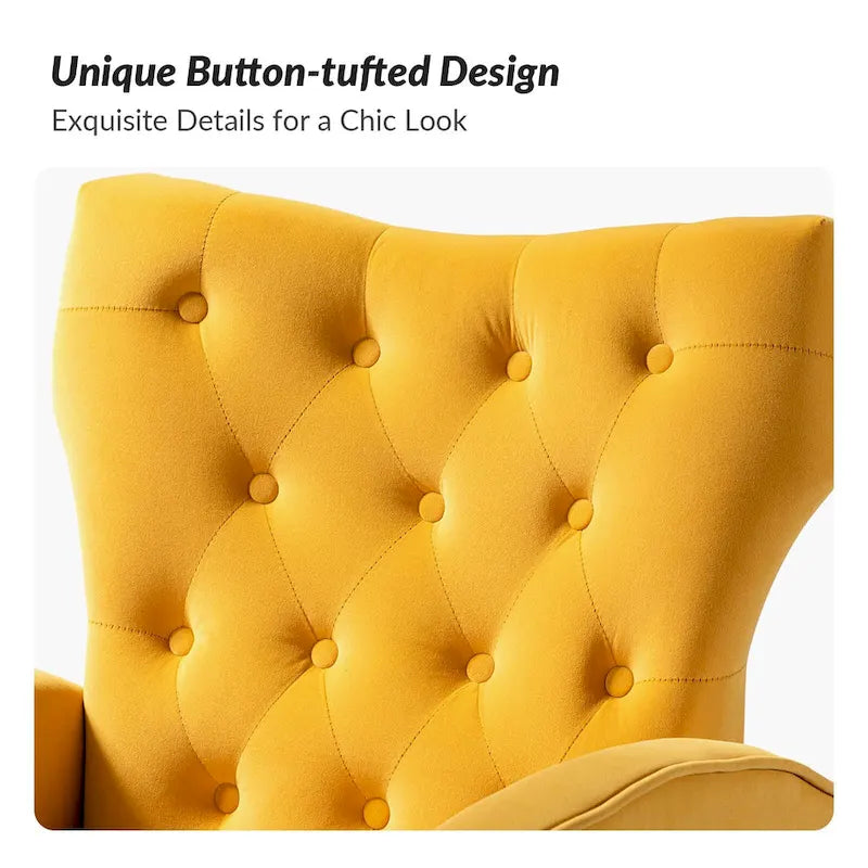Chaise touffetée Abadiana avec accent et piètement en métal
