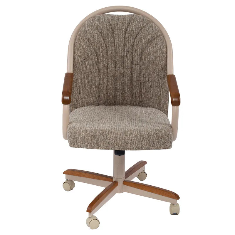 Chaise pivotante et inclinable à roulettes avec coussin pour salle à manger décontractée