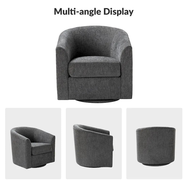 Fauteuil Cuenca moderne en tissu avec piètement pivotant