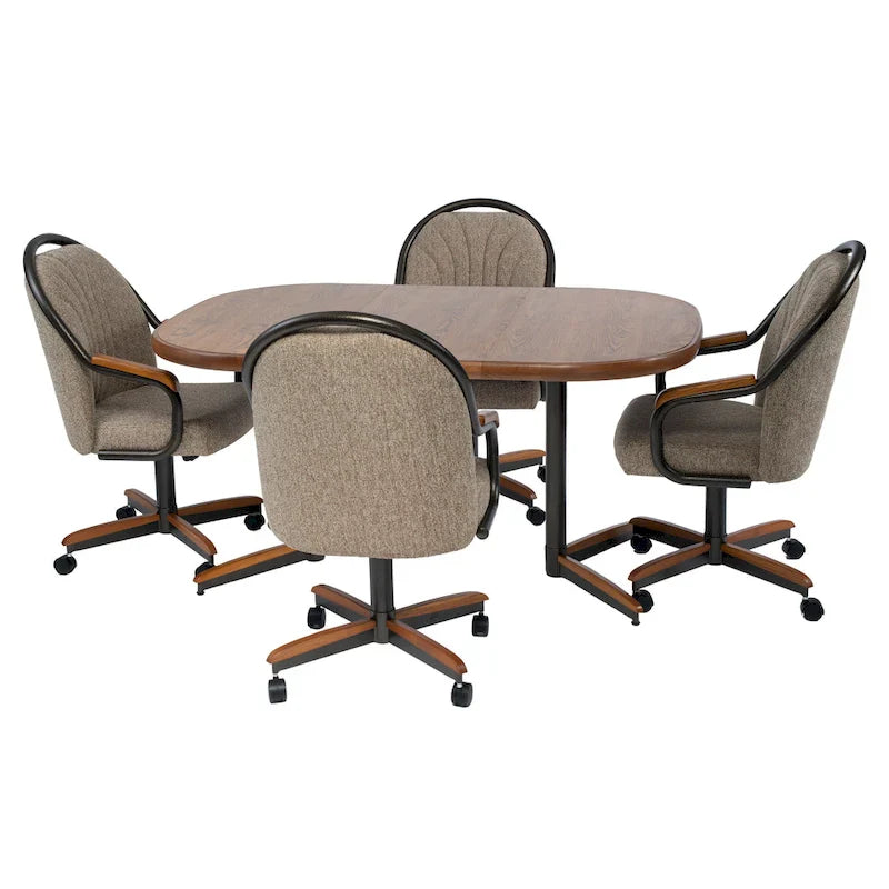 Chaise de salle à manger roulante, pivotante et inclinable pour repas décontractés - 38 Hx221/2 L x 22 P - 38 Hx24 L x 22 P