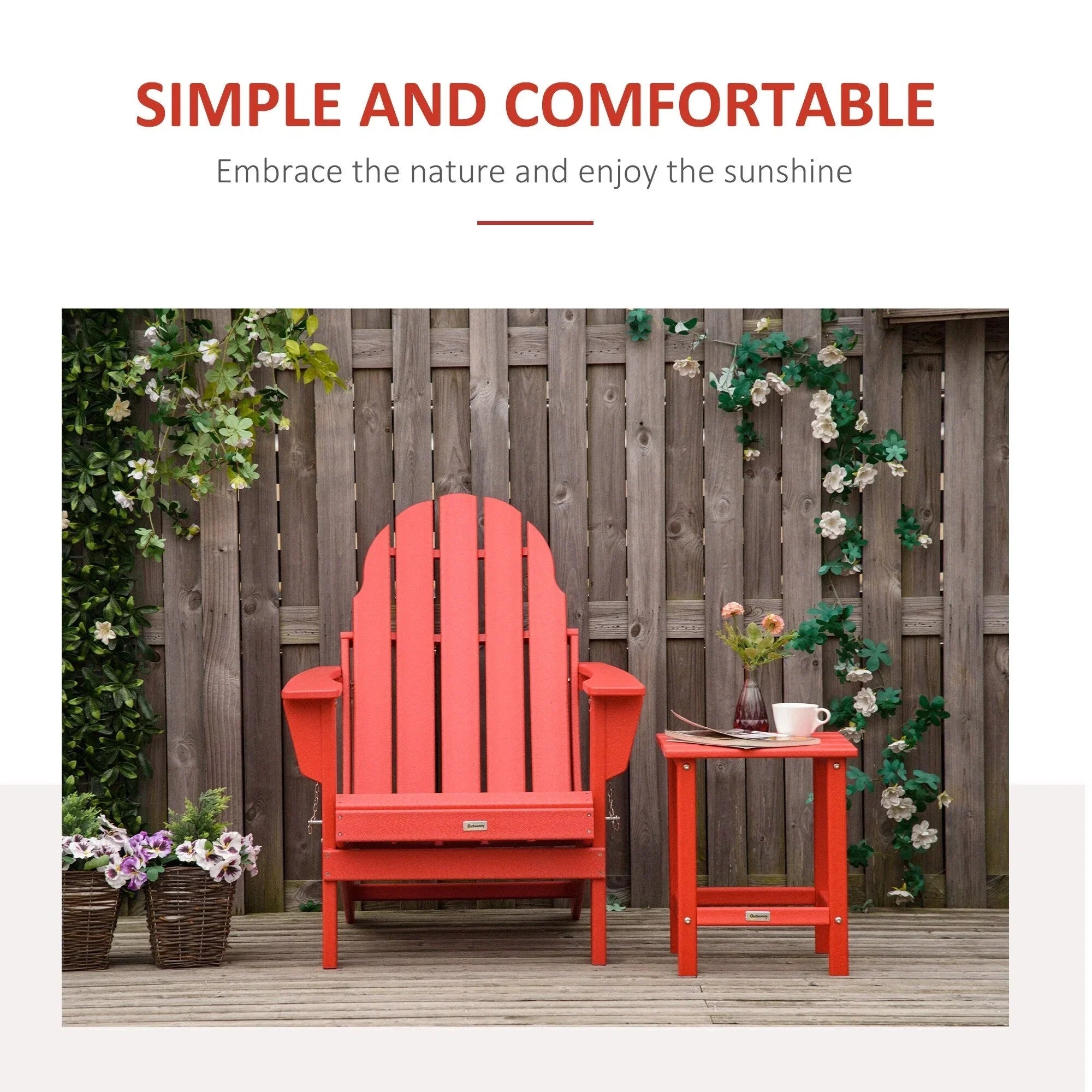 Chaise Adirondack pliante, chaises longues de plage en plastique HDPE toutes saisons pour terrasse et mobilier de jardin