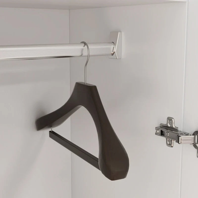 Armoire de chambre autonome à 2 portes avec tringle à vêtements