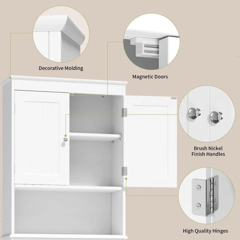 Meuble de rangement de salle de bain, Meuble de rangement WC, Étagère de salle de bain au-dessus des toilettes, Étagère WC gain de place