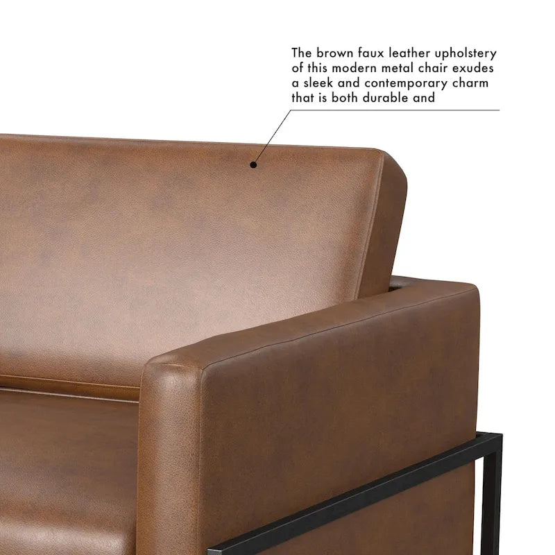 Fauteuil club moderne HomePop rembourré avec cadre en métal